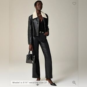 New J.Crew size 30 Slim wide-leg pant in faux leather